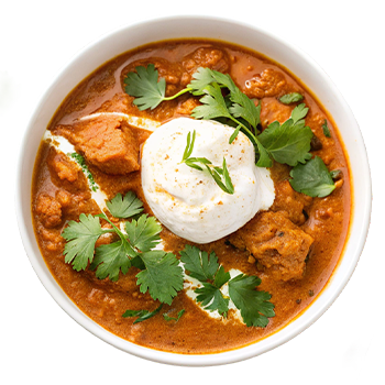 Butter chicken with burrata at Saffron Restoran, Indian restaurant in Tallinn